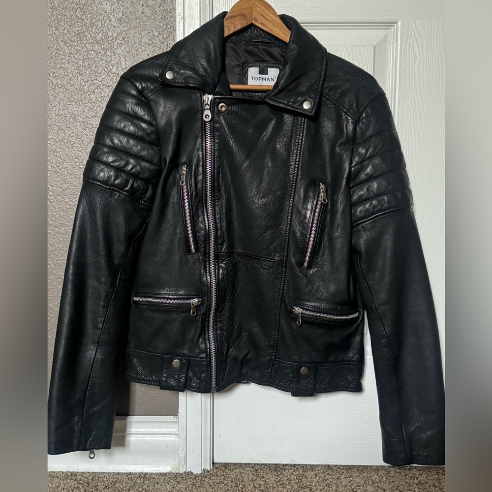 Topman leather biker jacket.